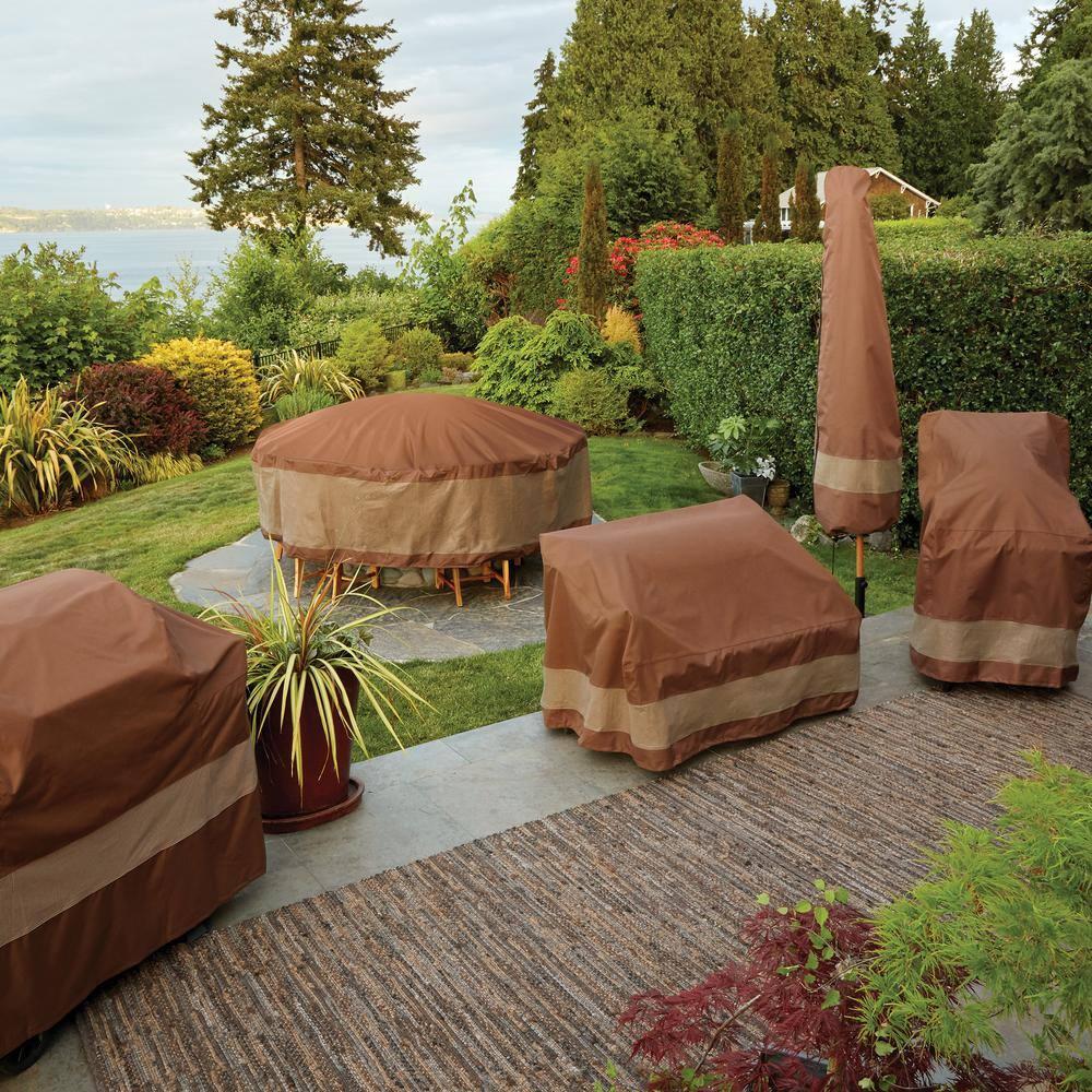 Duck Covers 40" x 93" x 35" Mocha Cappuccino Rectangle Patio Sofa Cover with Waterproof Material