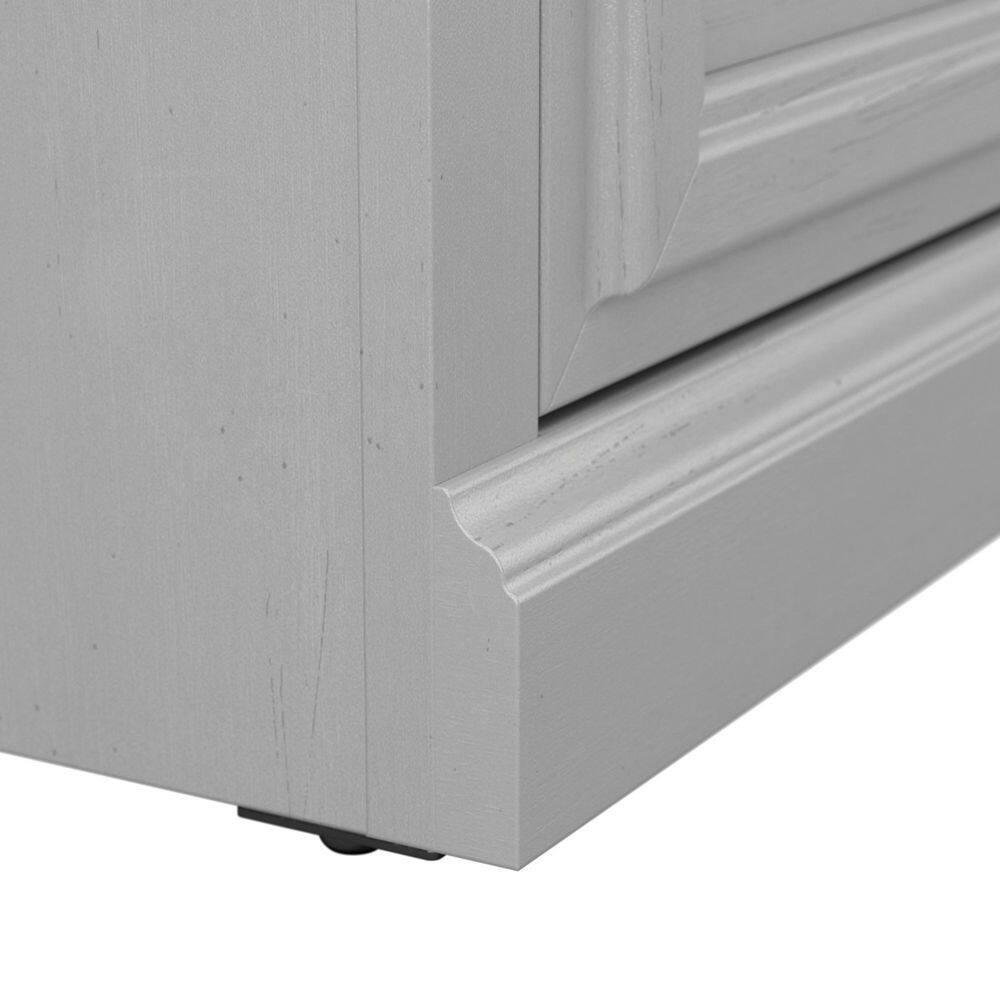 Woodland 40W Shoe Storage Bench with Shelves in Cape Cod Gray - Engineered Wood