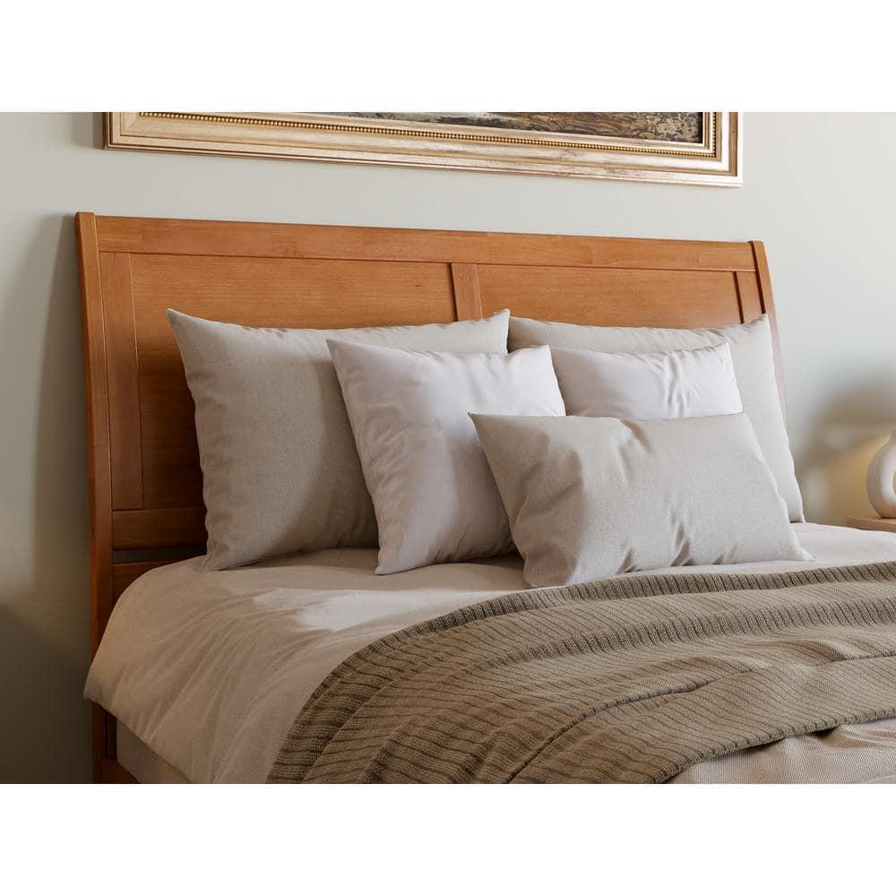 AFI Portland Queen Solid Wood Foundation Bed, Light Toffee