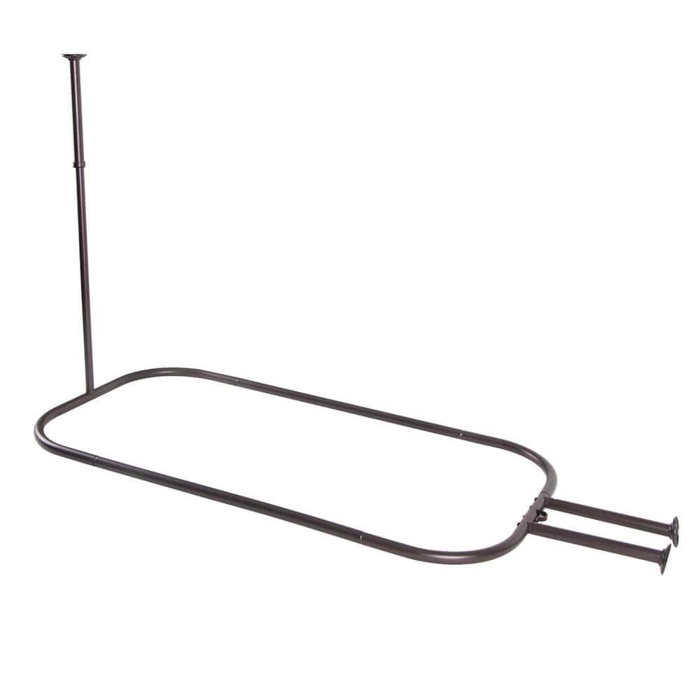 Utopia Alley Rustproof 54" L D-Shaped Fixed Shower Curtain Rod & Hook Set | Wayfair