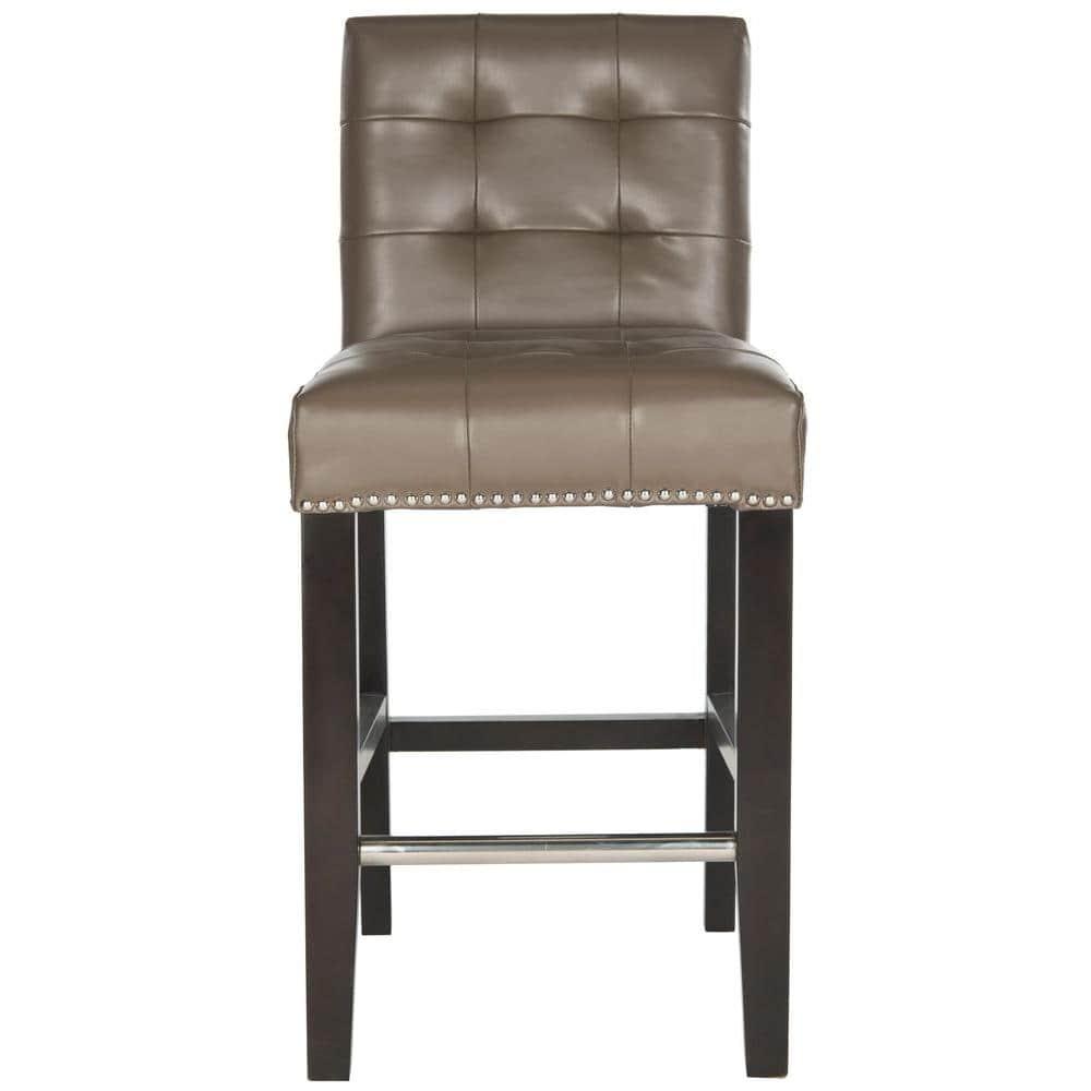 Thompson 23.9" Counter Stool with Silver Nail Heads - Clay - Safavieh