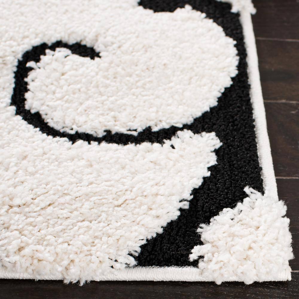 Florida Shag SG455 Power Loomed Area Rug - Ivory/Black - 5'x5' - Safavieh.