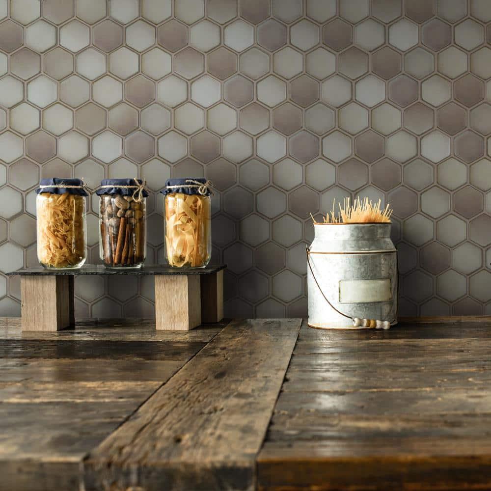 Merola Tile Hudson Due 2" Hex 10-7/8 " x 12-5/8 " Porcelain Mosaic Floor and Wall Tile