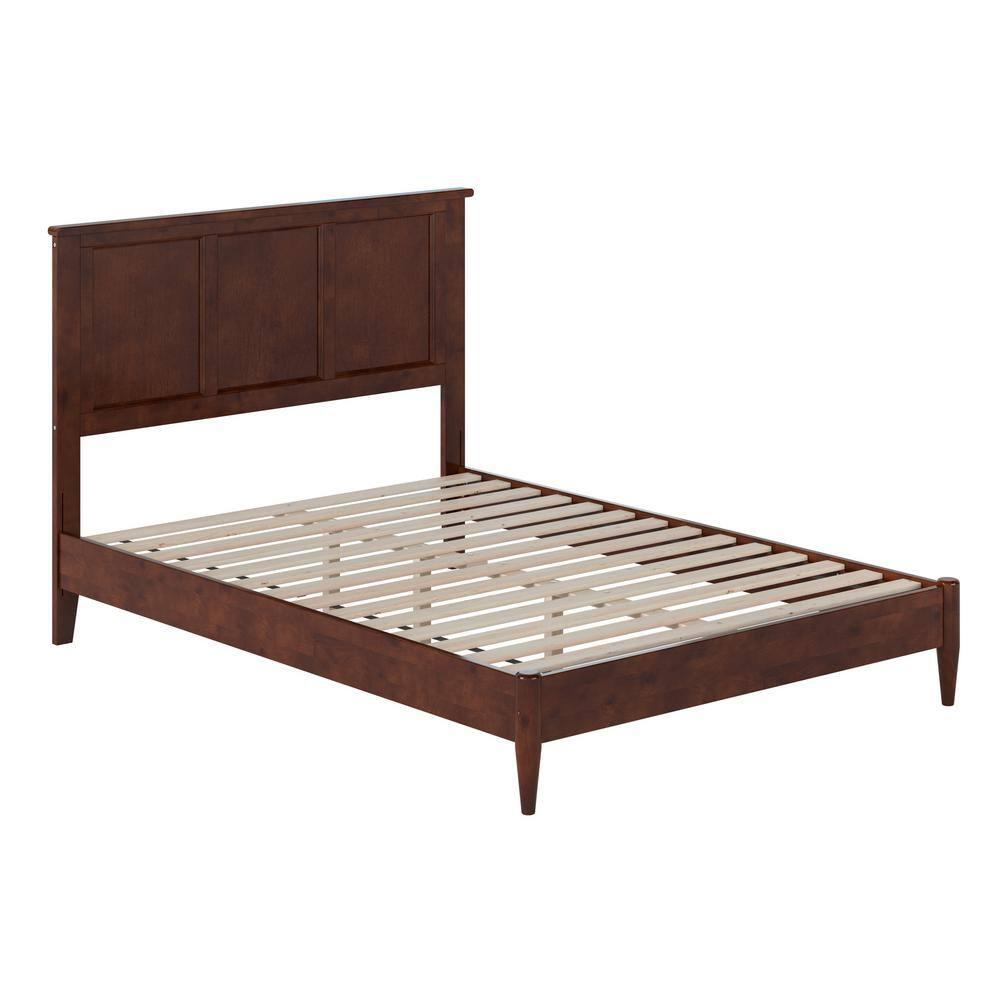 AFI Charlotte Full Solid Wood Low Profile Platform Bed, Walnut