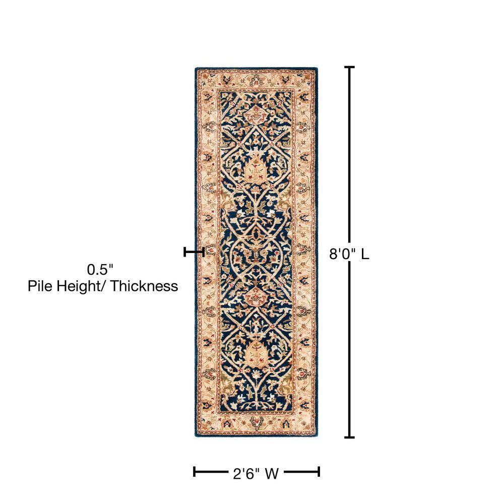 Persian Legend PL819 Hand Tufted Indoor Runner Rug - 2'6"x8' - Blue/Gold - Safavieh