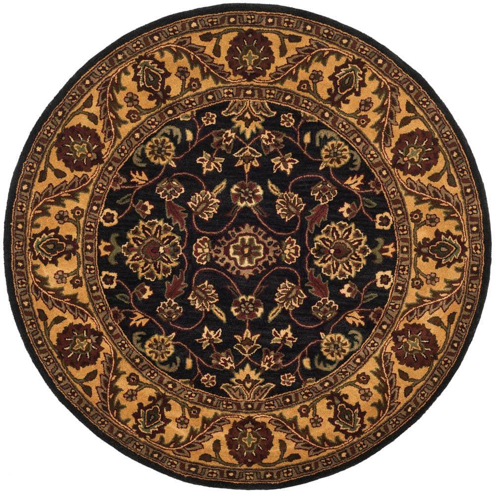 Golden Jaipur GJ250 Hand Tufted Area Rug - Black/Gold - 6' Round - Safavieh.