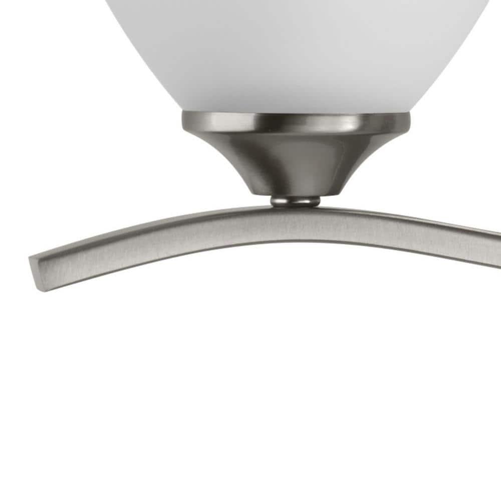 Progress Lighting Laird 5-Light Bath Vanity, Brushed Nickel, Glass Shade