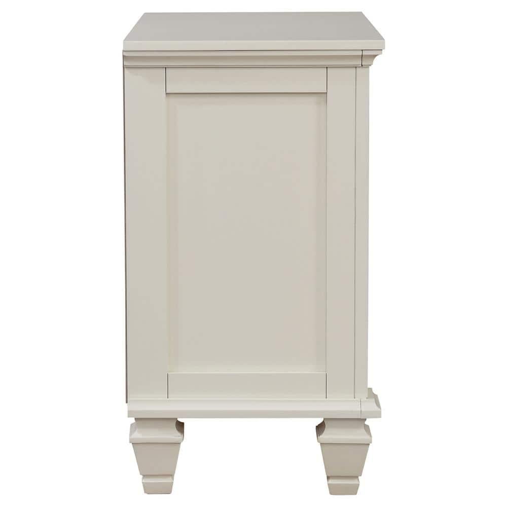 Coaster Sandy Beach Coastal 3-Drawer Wood Nightstand in White