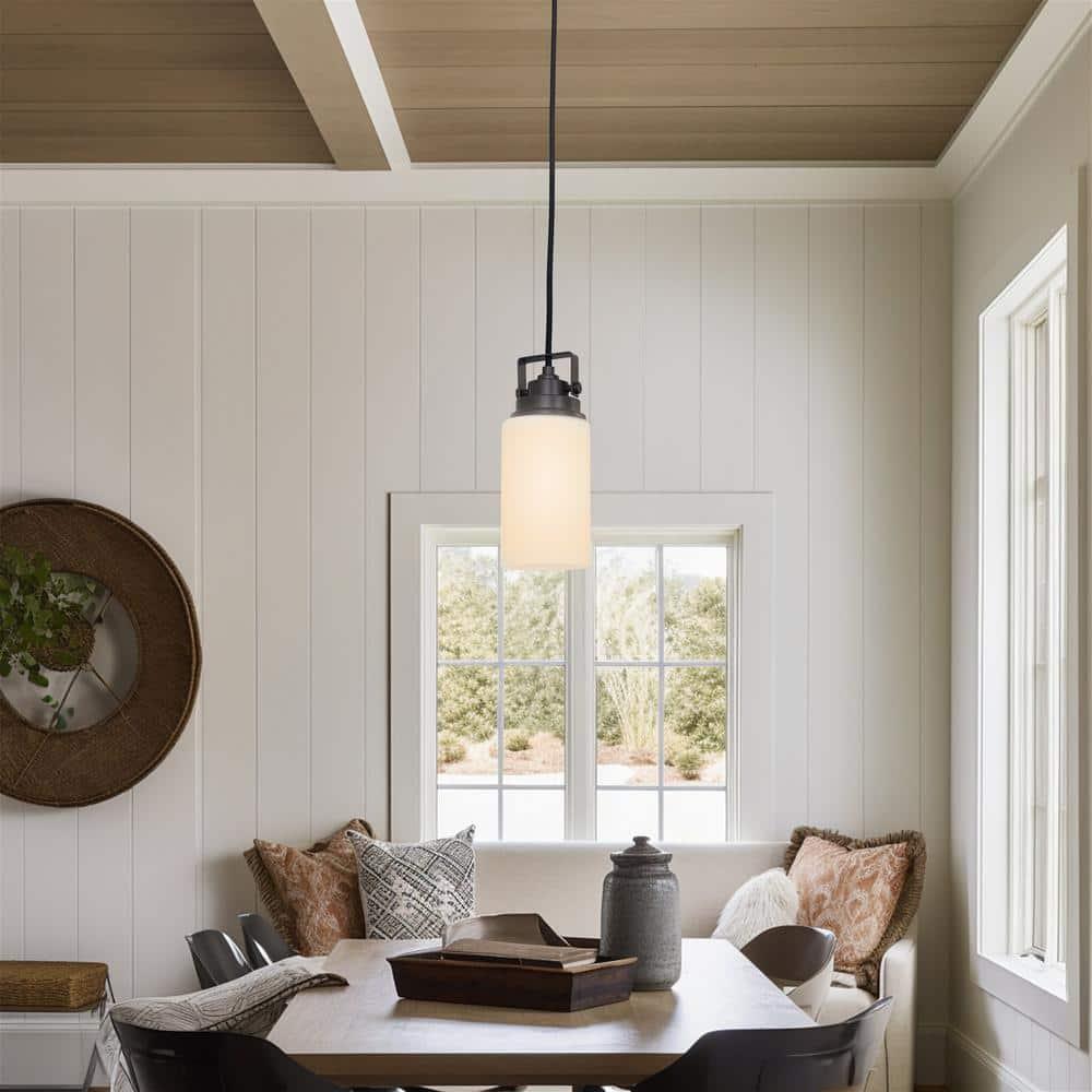 Kira Home 7" Cylinder Glass Shades, Opal Replacement Glass, 1-5/8" Fitter Opening for Threaded Medium Base Socket, 6.75"