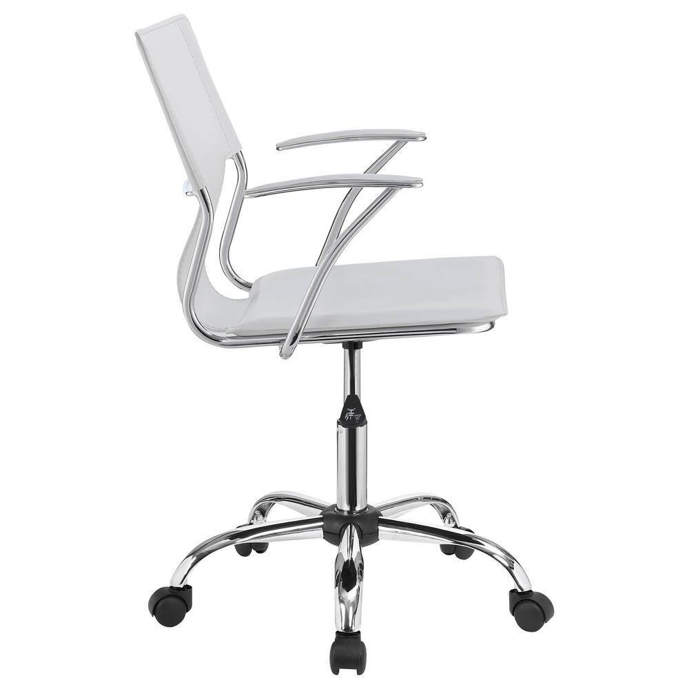 Contemporary styled mid back office chair, White/Chrome - Saltoro Sherpi