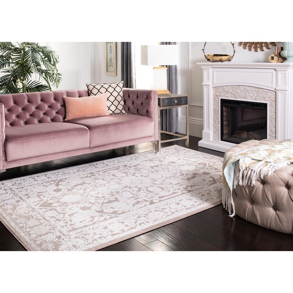 Reflection RFT665 Power Loomed Indoor Area Rug - 5'x5' - Beige/Cream - Safavieh