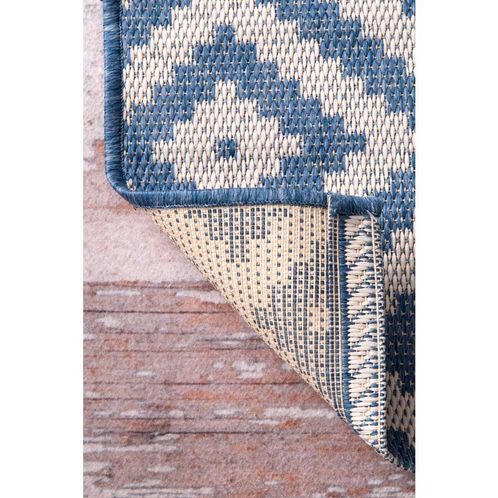 Nuloom Marybelle Geometric 5x8 Indoor/Outdoor Area Rug for Living Room Patio Deck Front Porch Kitchen, Blue/Ivory