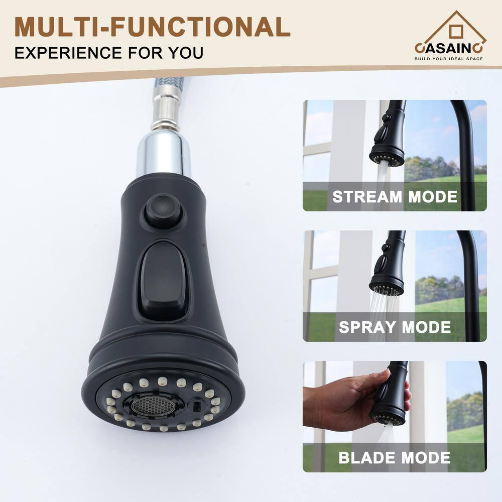 CASAINC Single-Handle Pull-Down Kitchen Faucet Single Hole Faucet 1.8 GPM