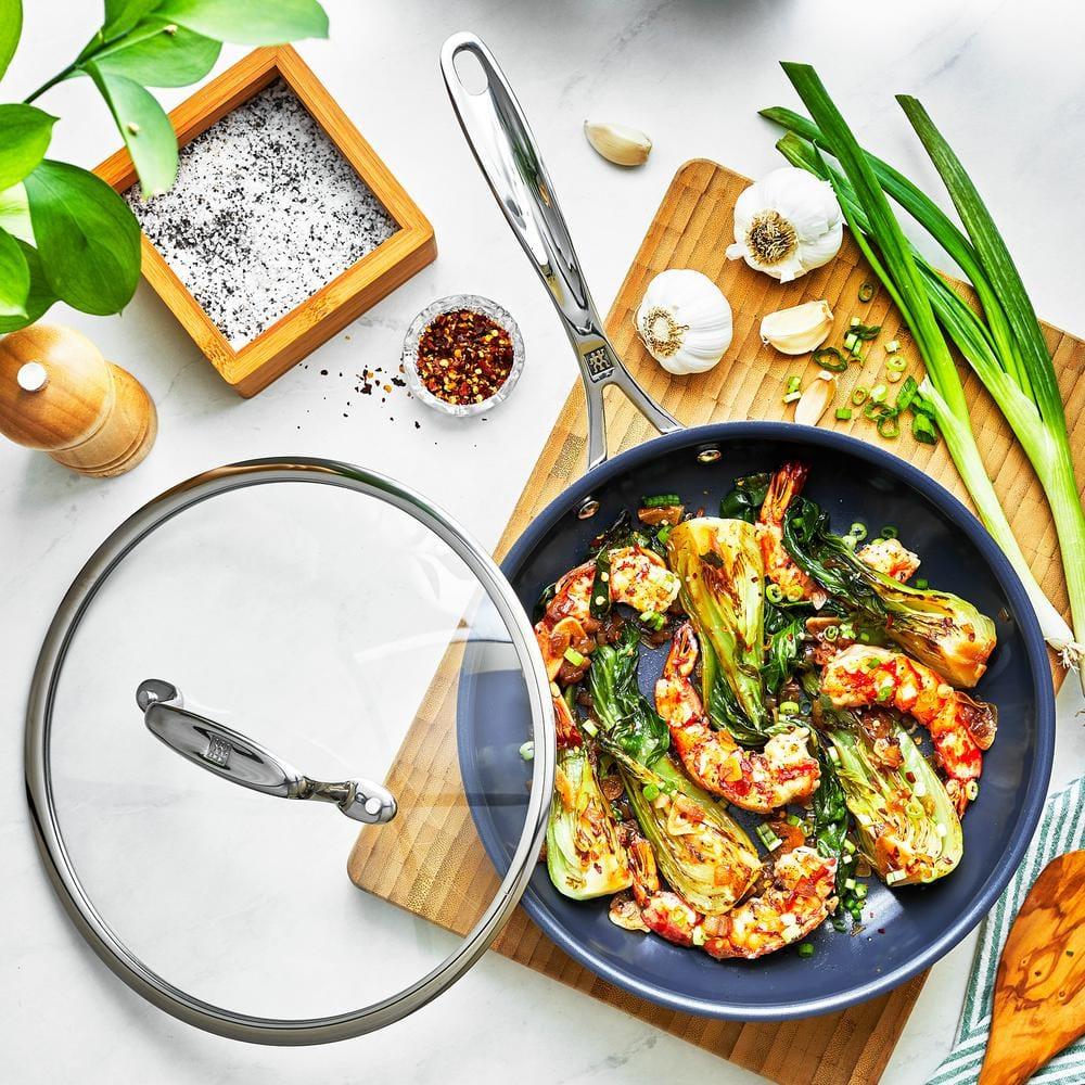 ZWILLING Clad CFX 9.5-inch Stainless Steel Ceramic Nonstick Fry Pan with Lid