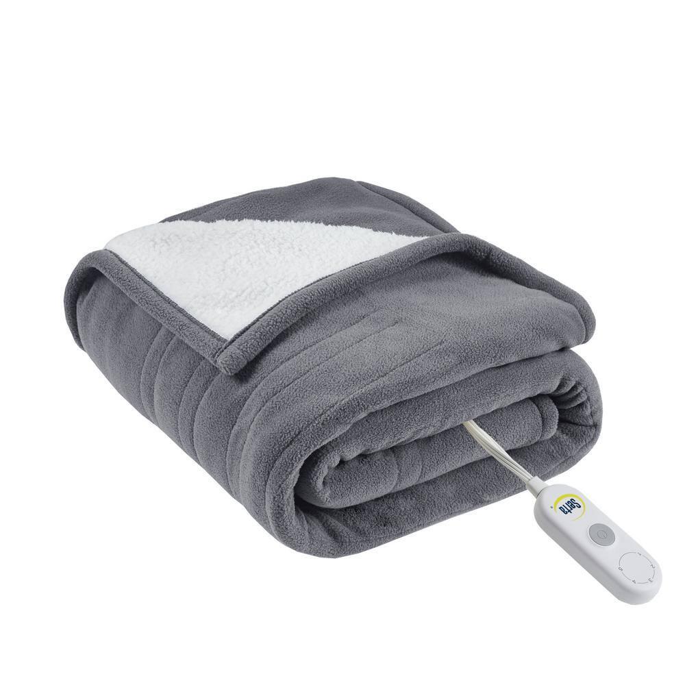 Serta Serta Fleece to Sherpa Heated Throw