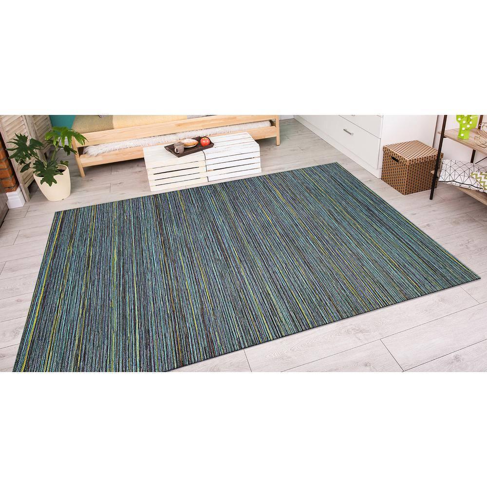 Couristan Cape Hinsdale Indoor / Outdoor Area Rug, Teal-Cobalt, 5'3" x 7'6"