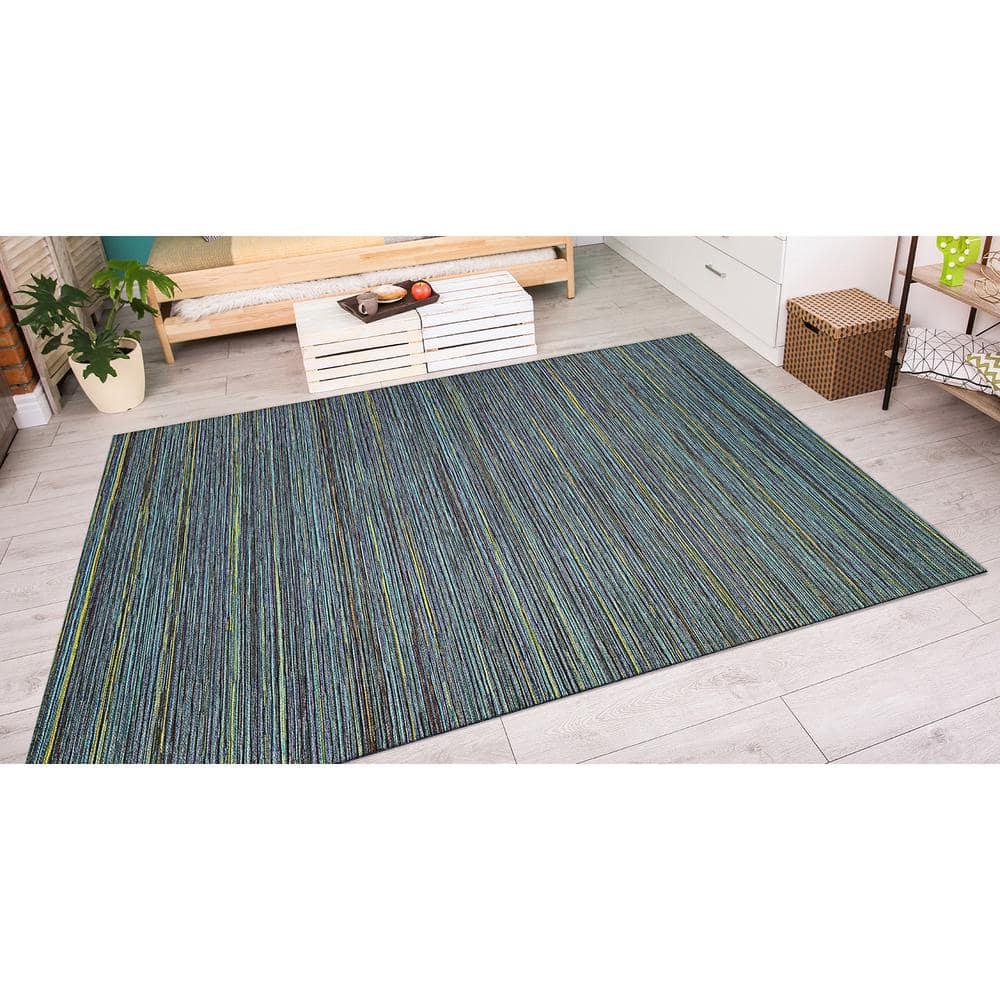 Couristan Cape Hinsdale Indoor / Outdoor Area Rug, Teal-Cobalt, 5'3" x 7'6"