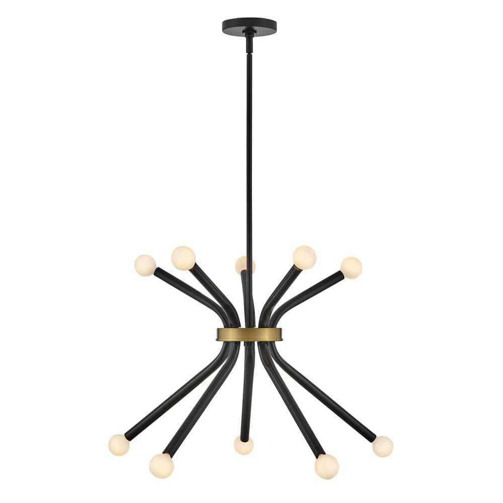 Lark Axton 10 - Light Chandelier in  Black/Lacquered Brass