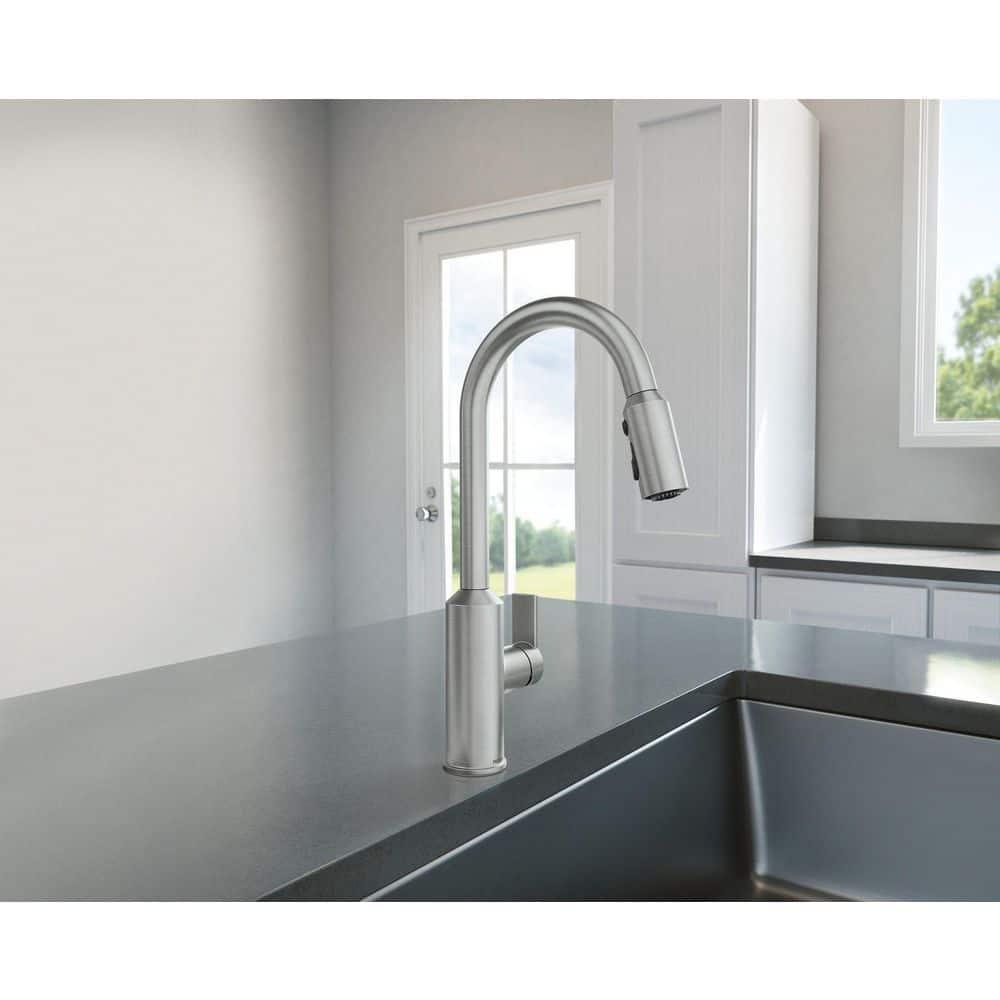 Brushed Nickel Single-Handle Pull-Out Spray Kitchen Faucet