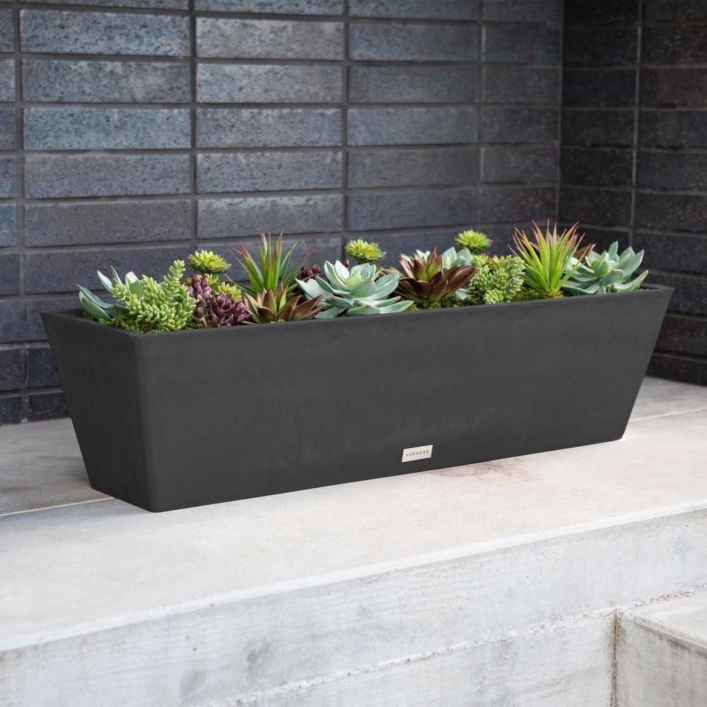 9 in. x 25 in. Black Plastic Window Box