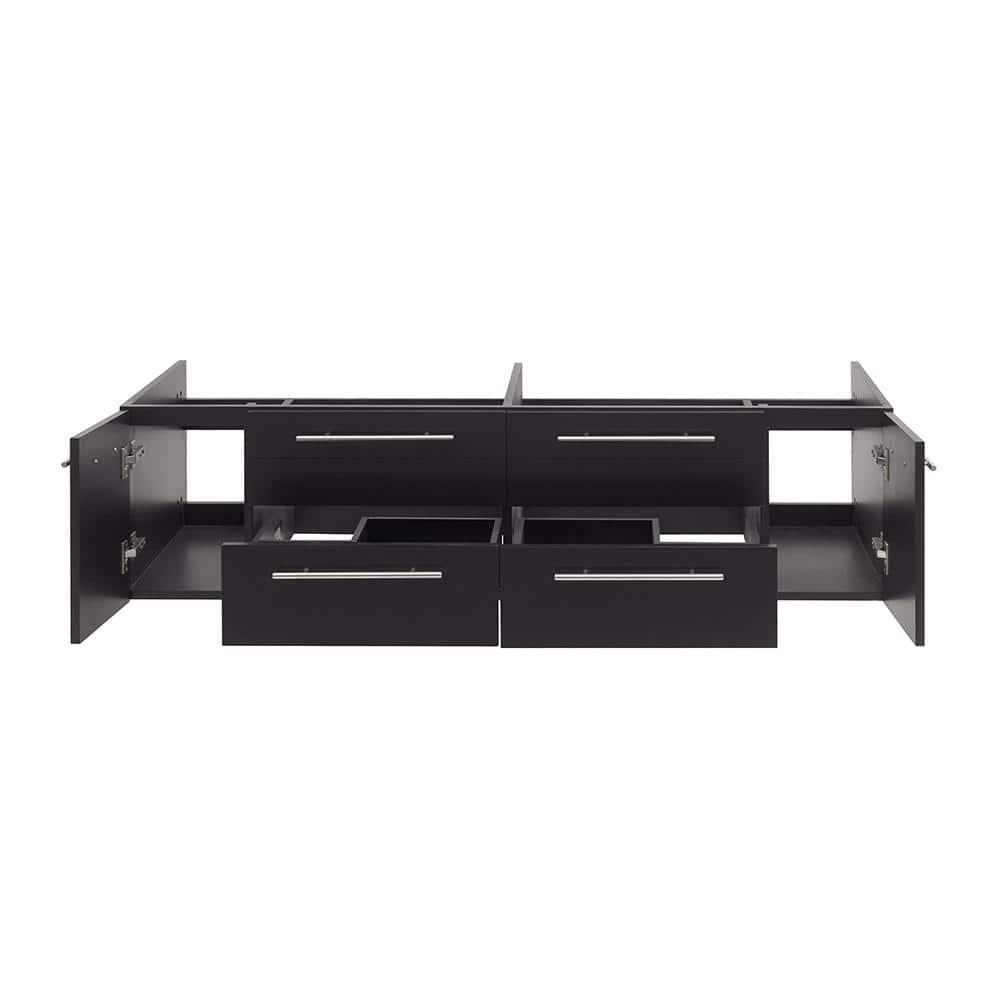 Fresca Lucera 60" Wall Mount Double Undermount Sink Bathroom Vanity Base Only (Top & Sink Not Included)