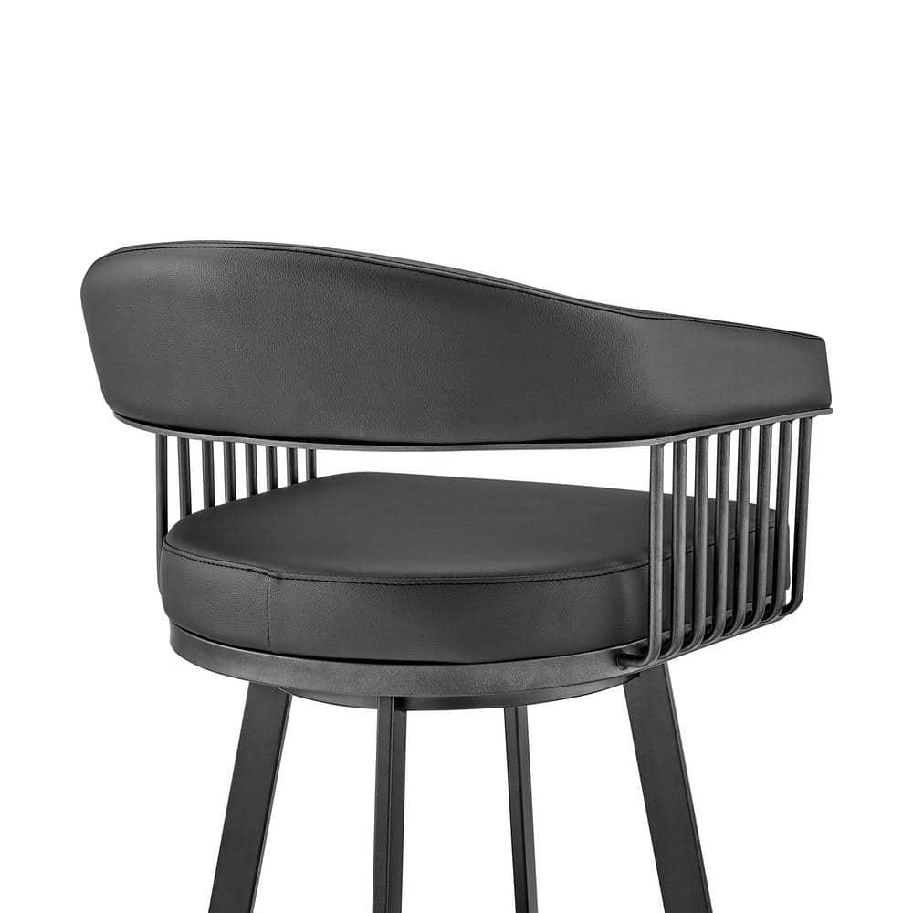 Armen Living Chelsea Swivel 26 in. Faux Leather Counter Stool