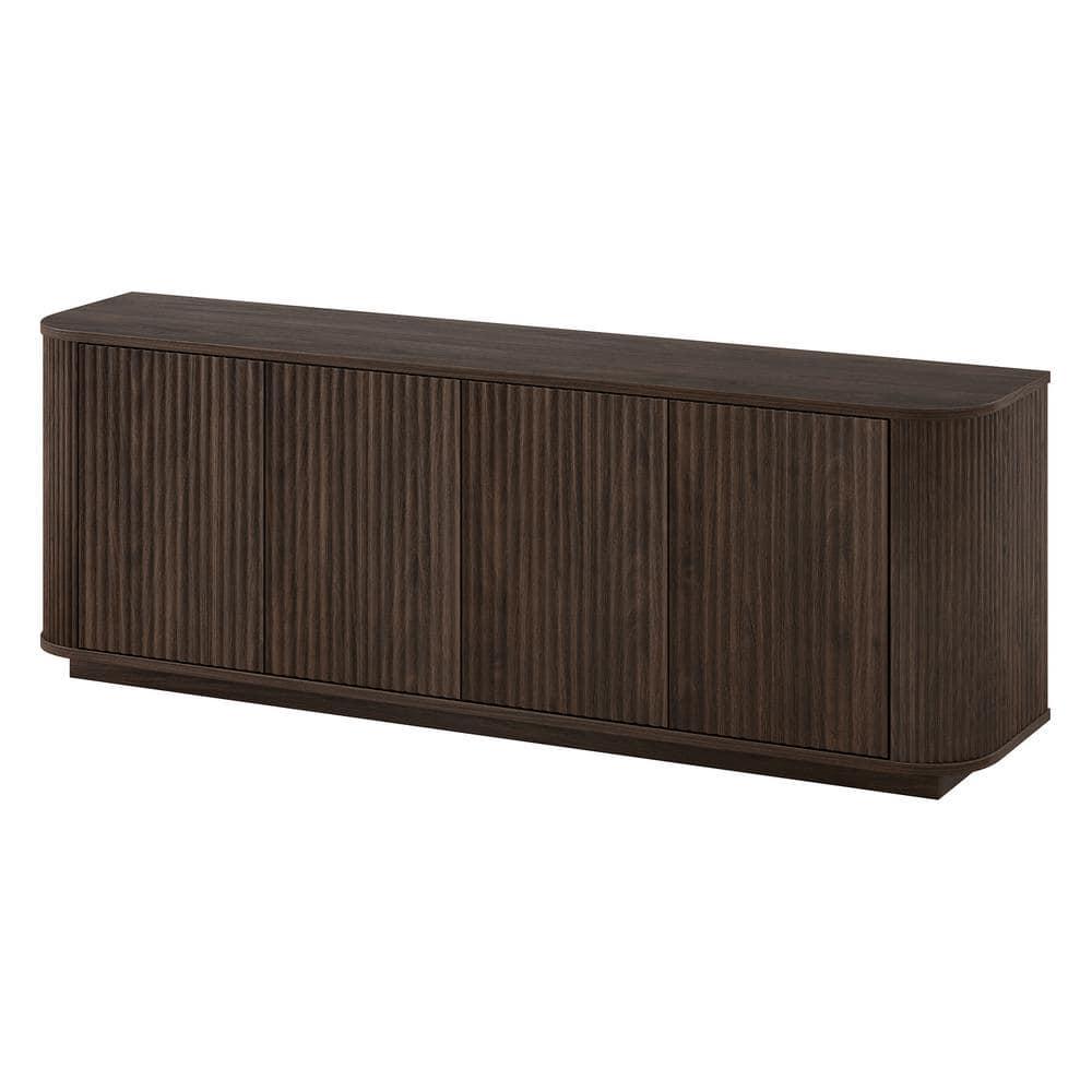 Evelyn&Zoe Canton Transitional TV Stand For TVs up to 75", Alder Brown