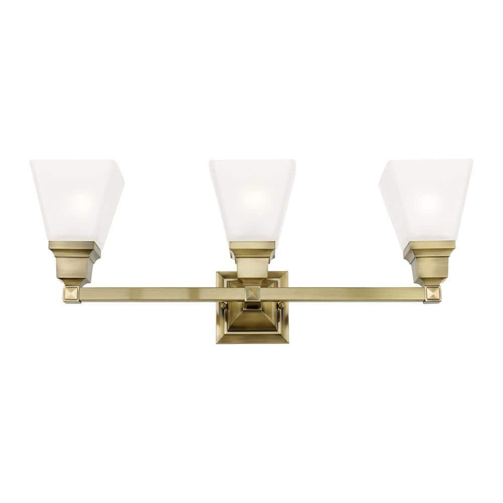 Livex Lighting Mission 3 - Light Vanity in  Antique Brass