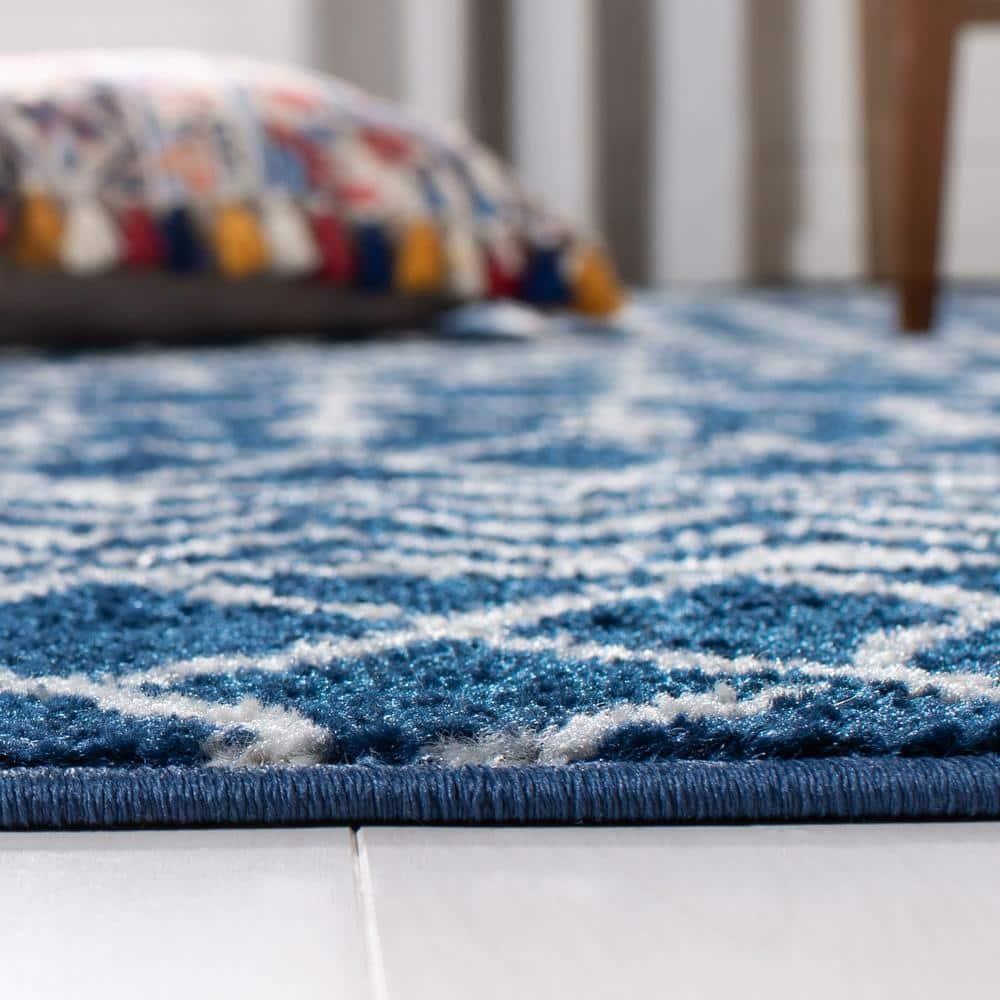 Tulum TUL270 Power Loomed Indoor Area Rug - Navy/Ivory - 9'x12' - Safavieh