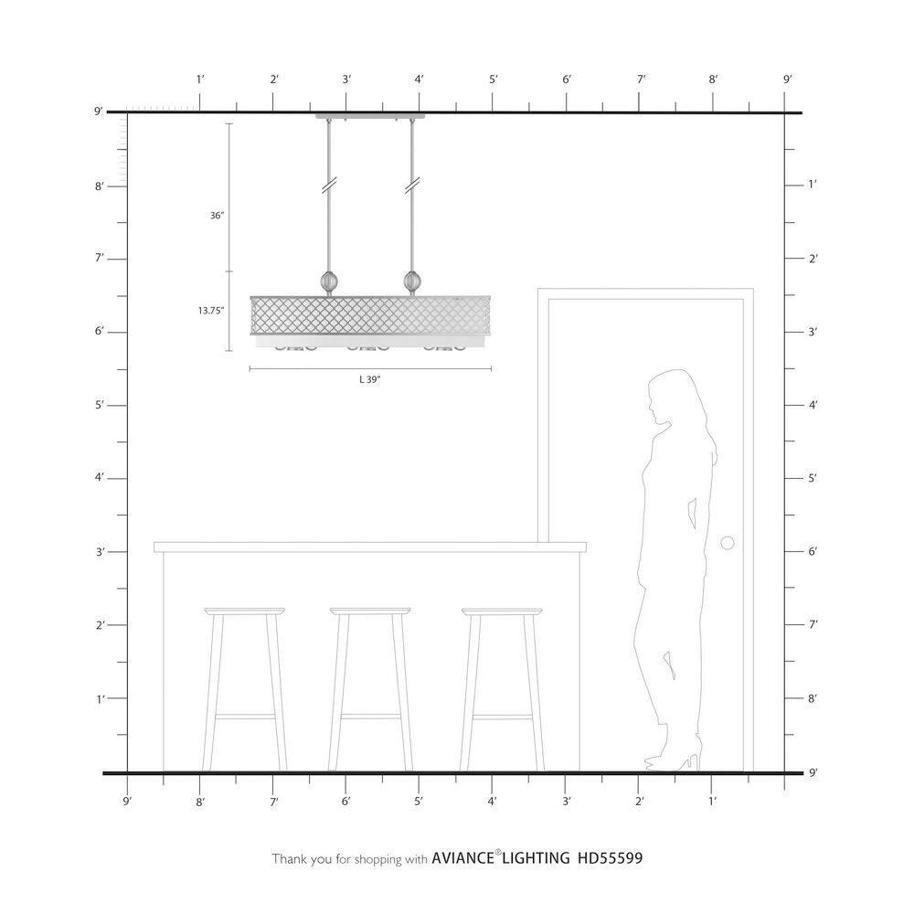 Wildon Home® Nedlands 6 - Light Square / Rectangle Chandelier