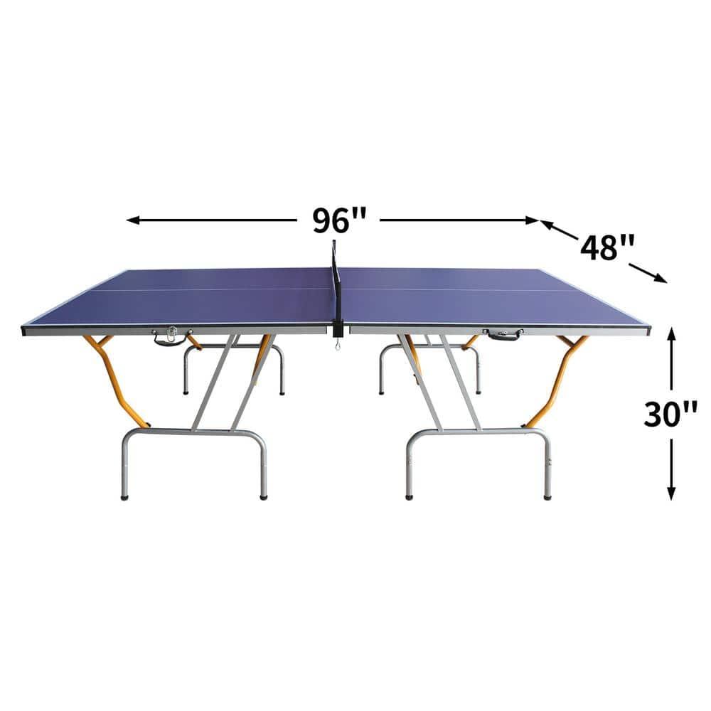 8ft Foldable Pong Table Set with Net, 2 Paddles & 3 Balls - Indoor/Outdoor Game Table for Mid-Size Spaces