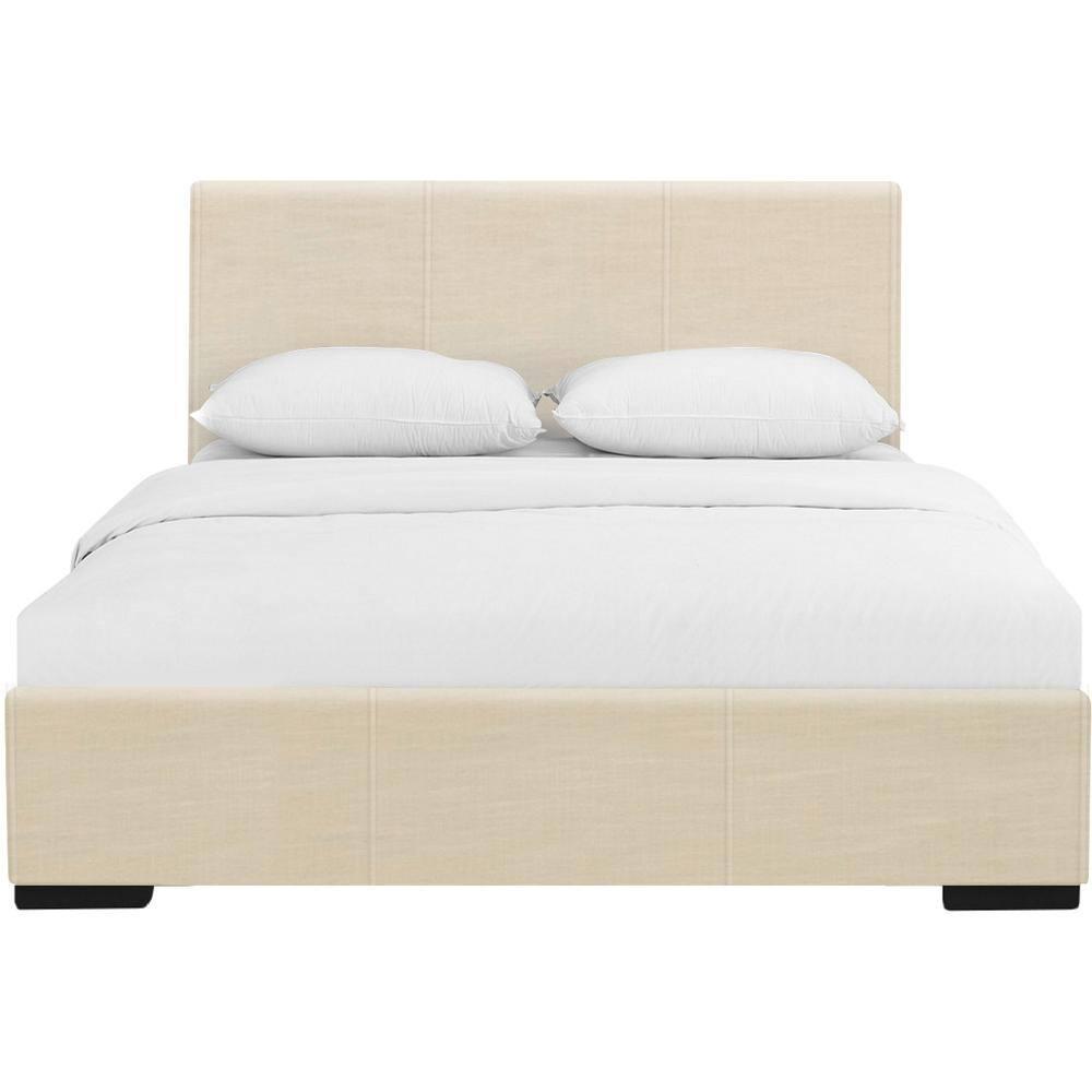 Camden Isle Hindes Platform Bed | Upholstered | Low Profile | Full, Beige
