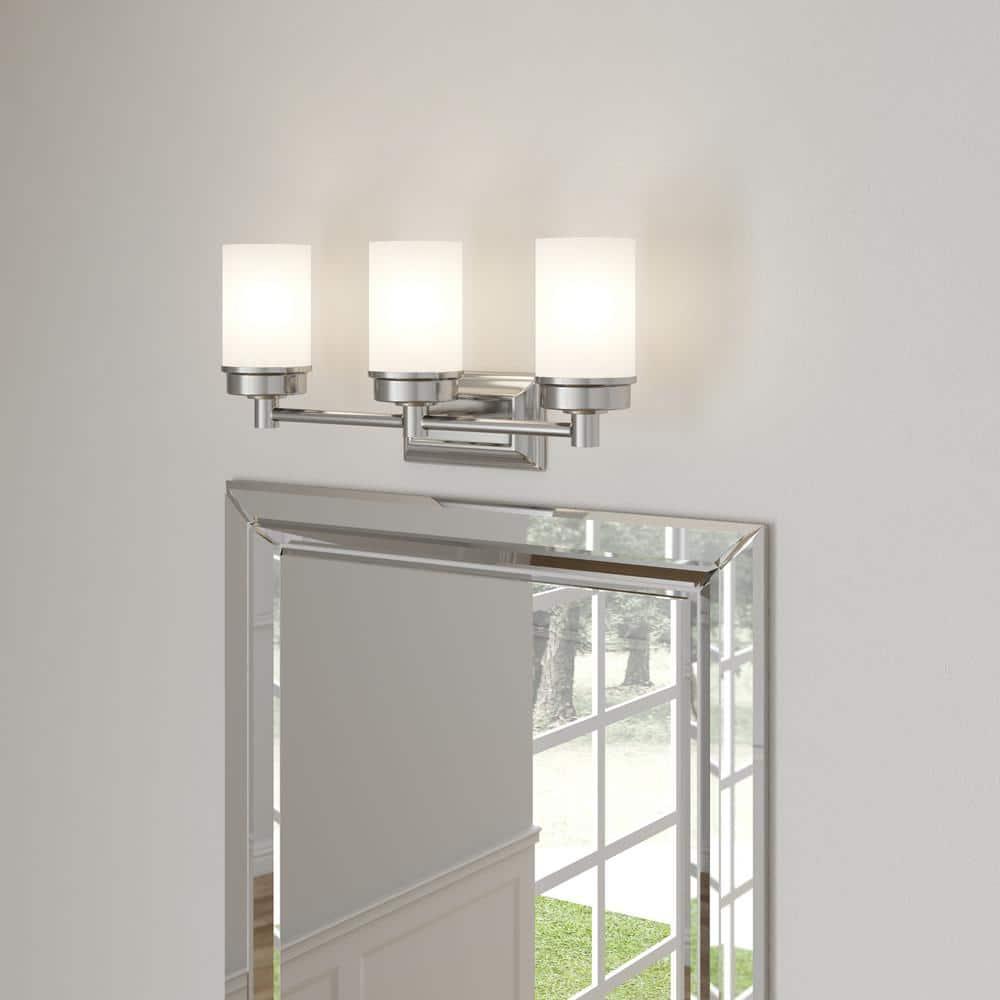 Hampton Bay Transitional 3-Light Brushed Nickel Vanity Light
