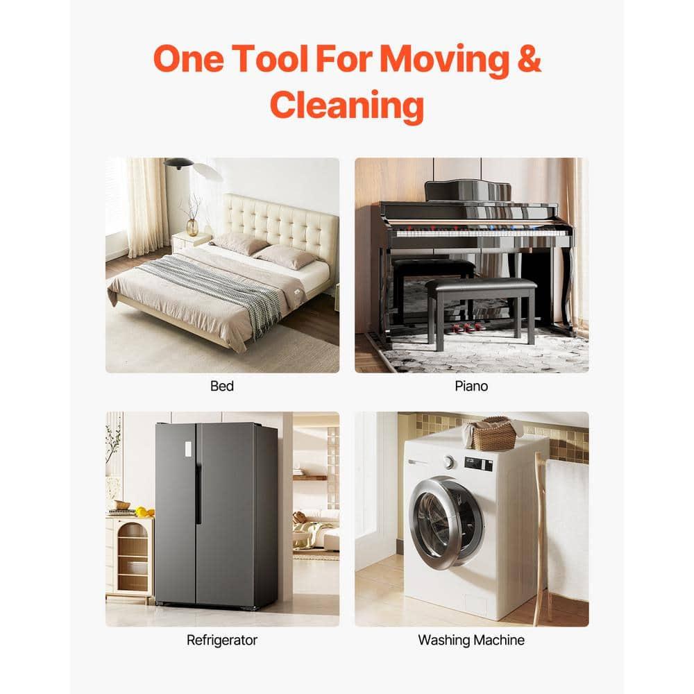 VEVOR Furniture Dolly, Maximum Load 1200 lbs, Heavy Duty Furniture Movers with 5 360° Rotation Wheels, Carbon Steel Panel, Furniture Lift Slider Tool Set for Appliances, Sofa, Fridge, Washing Machine