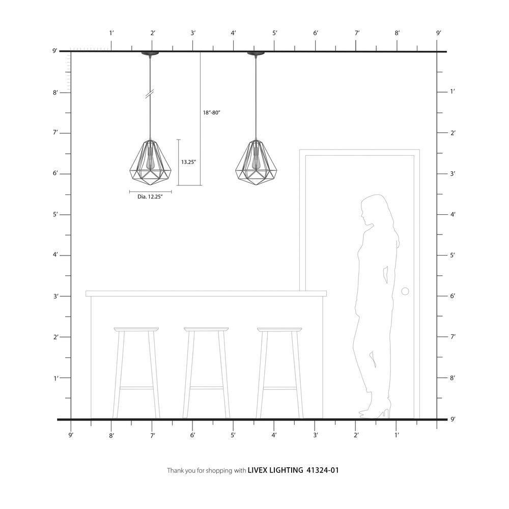 Livex Lighting Knox 1 - Light Pendant in  Antique Brass
