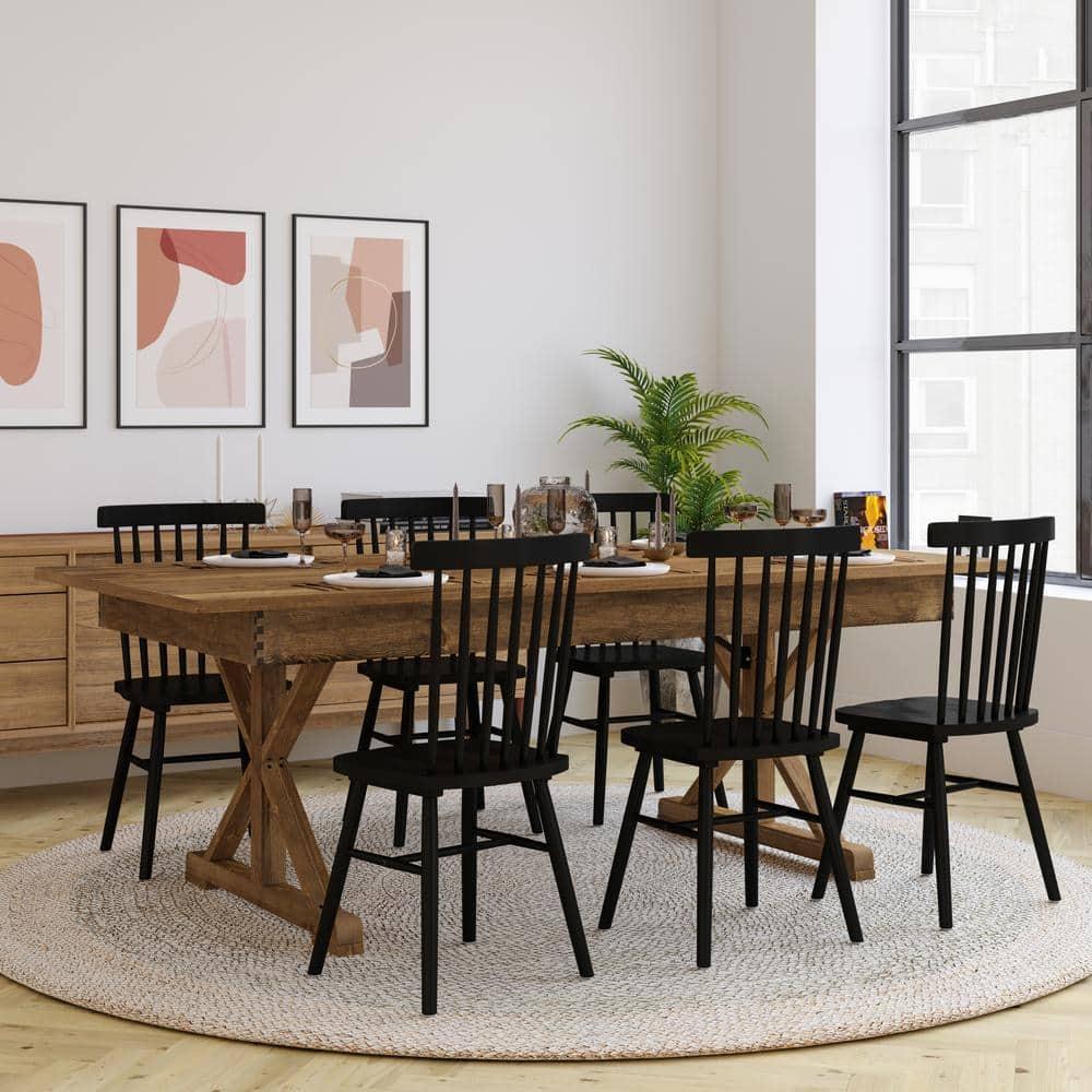 Taylor & Logan 84"x40" Hamish Rectangular Dining Table Brown: Seats Up to 8, Wood Frame, 1-Year Warranty
