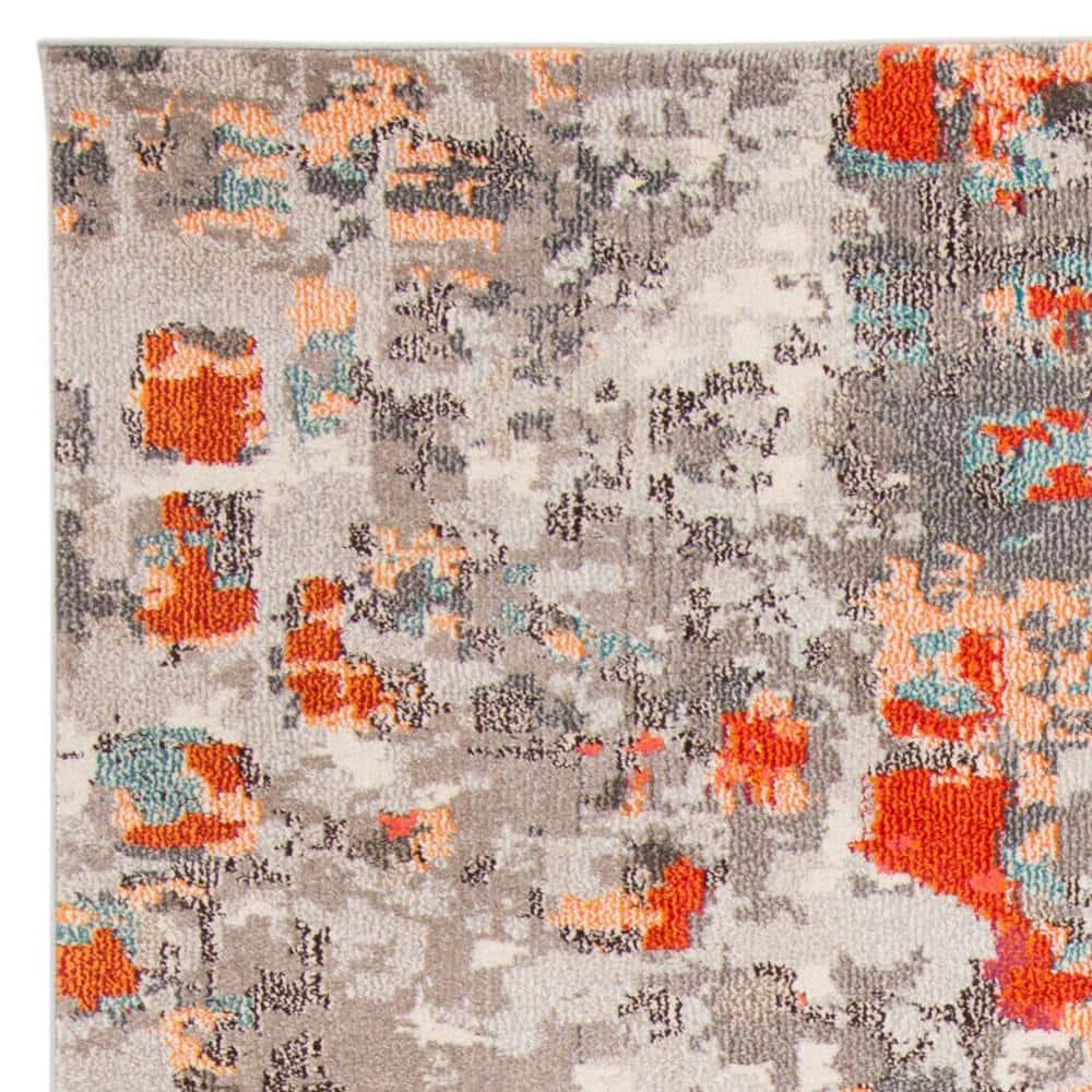 SAFAVIEH Monaco Driskoll Abstract Area Rug, Grey/Orange, 9' x 12'