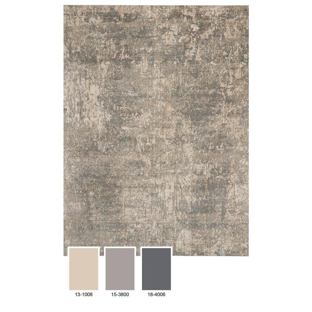 Nourison Concerto Abstract Contemporary Area Rug Beige Grey 5'3" x 7'3"