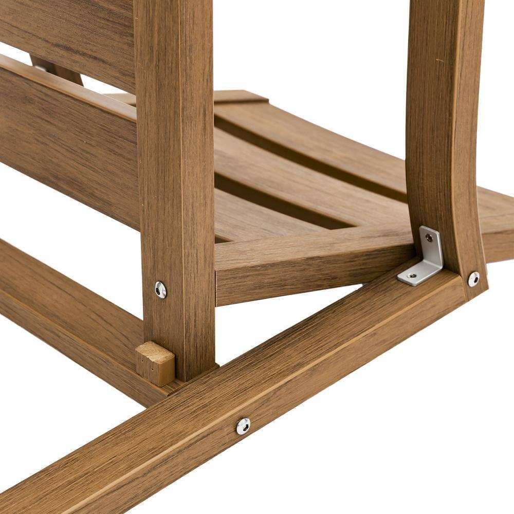 Brown Square-Leg Plastic HDPS Outdoor Dining Chairs All-Weather Indoor Outdoor Patio Dining Chairs with Armrest(4-pack)