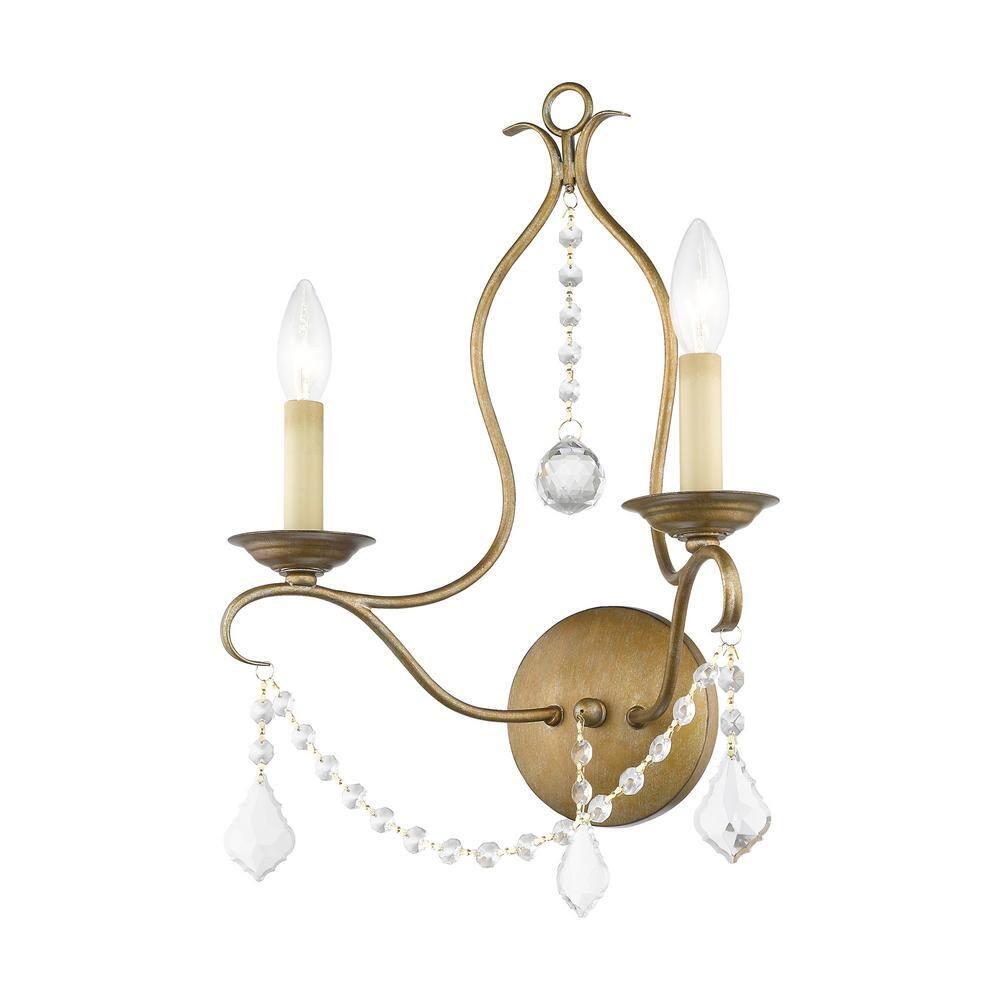 Livex Lighting Chesterfield 2 - Light Wall Light in  Antique Gold Leaf