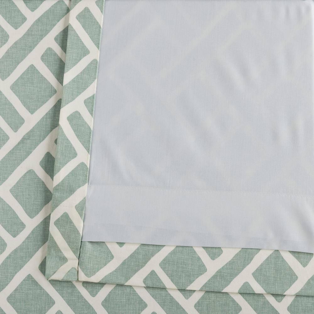Martinique Aqua Printed Cotton Curtain (1 Panel), Martinique Aqua, 50W X 108L