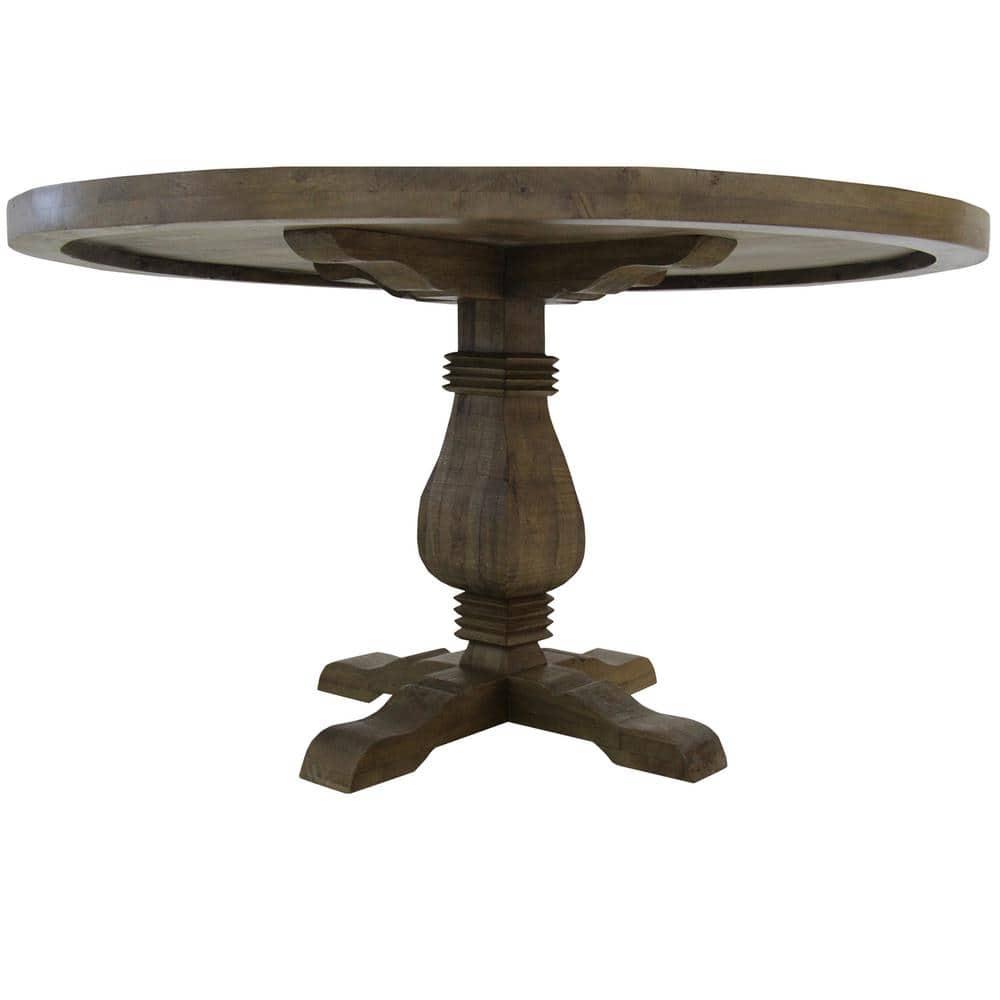 54 wide Round Dining Table in Natural wood finish