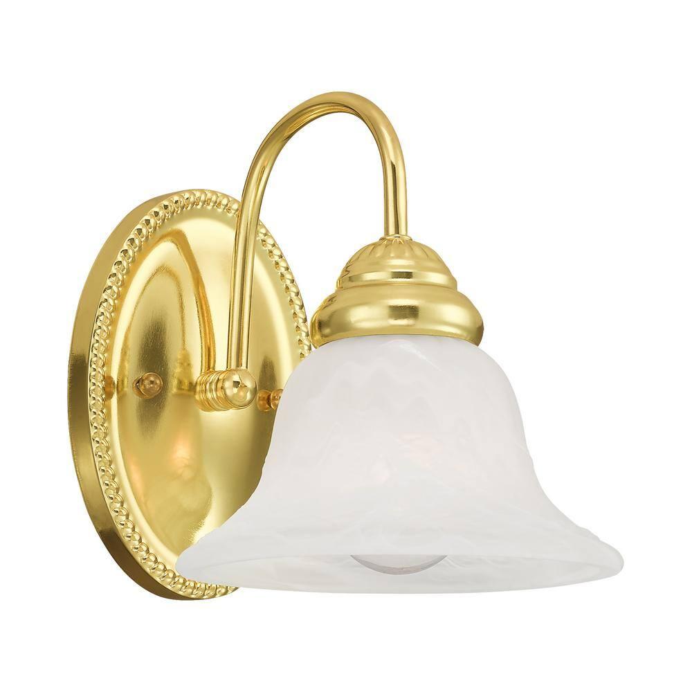 Livex Lighting Edgemont 1 - Light Vanity in  Polished Brass