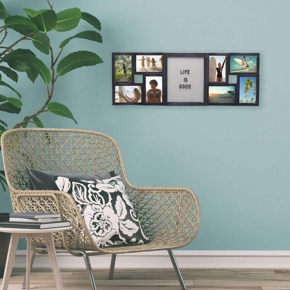 Melannco 8-Opening 4 x 6/6 x 4 Distressed Collage Picture Frame 8 Count