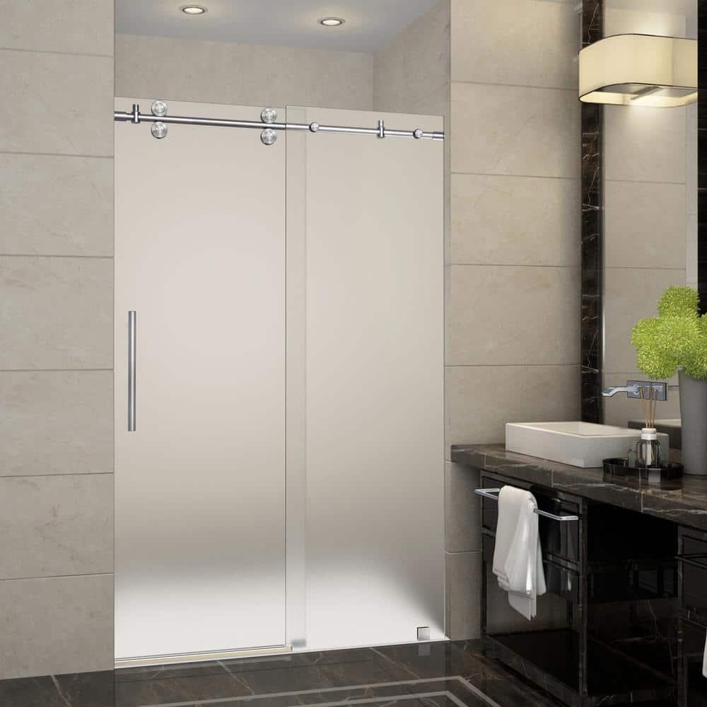 Langham 75" H Hinged Frameless Shower Door