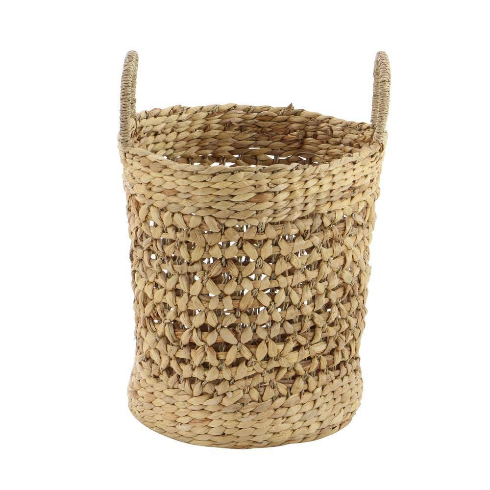 Seagrass Handmade Woven Decorative and Functional Storage Basket with Handles
