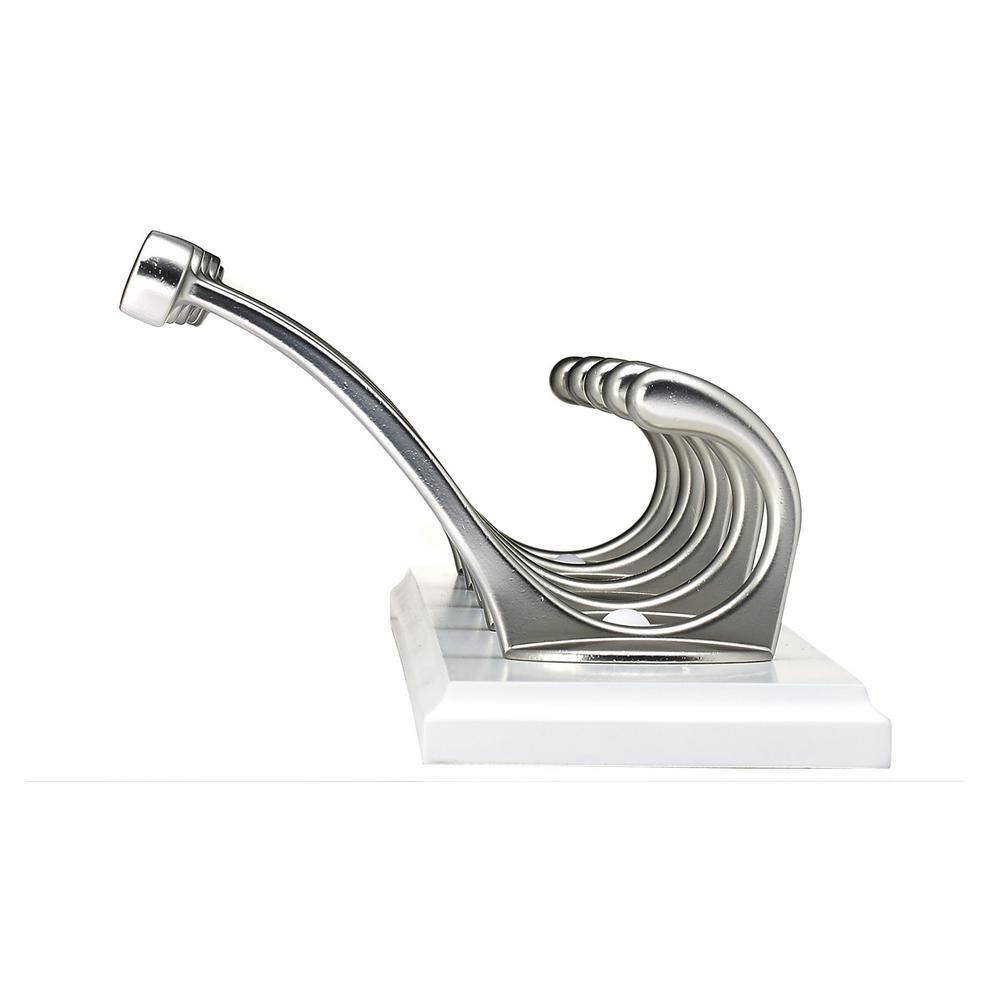 25-5/8 in. (650 mm) White and Brushed Nickel Transitional Hook Rack