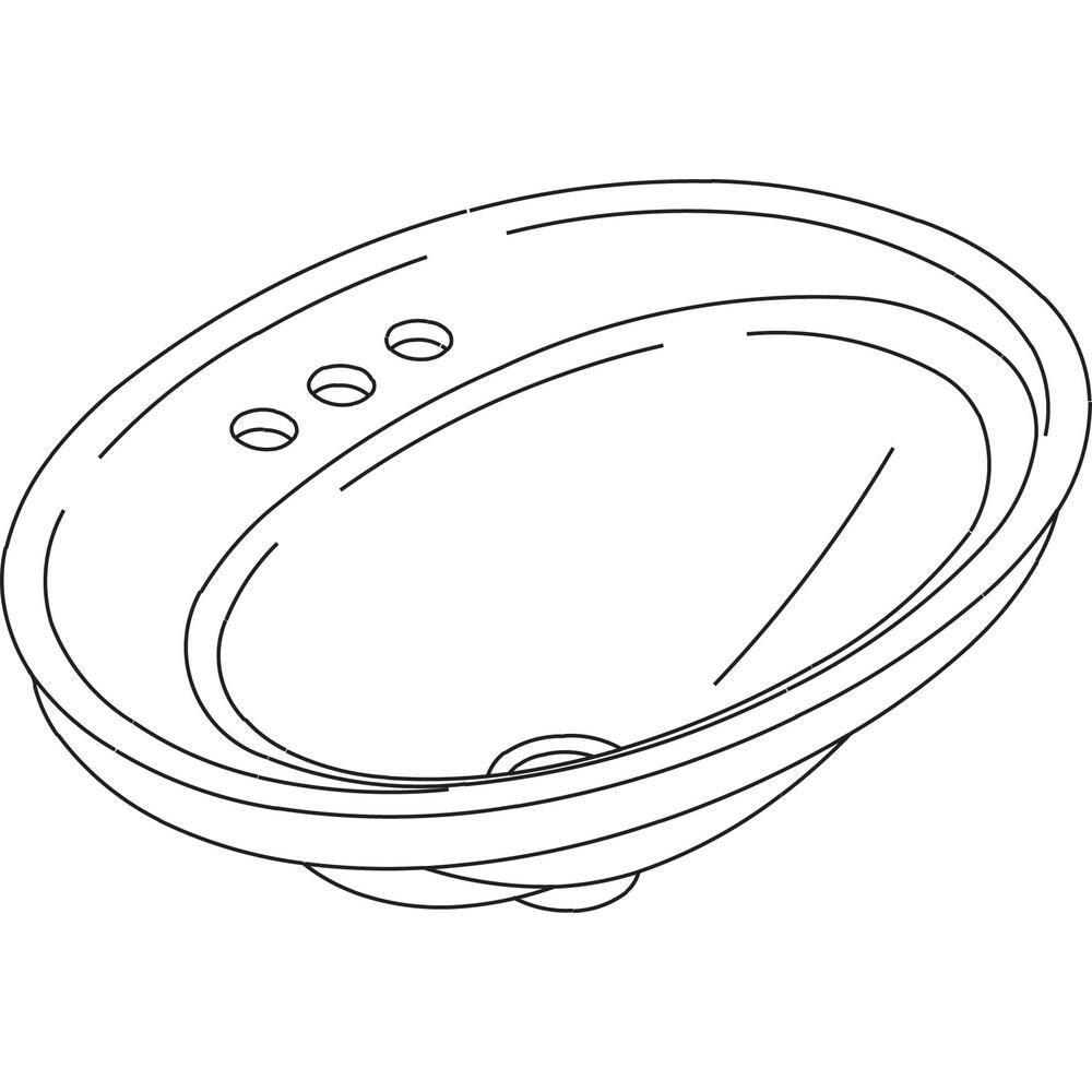 Serif® Ceramic Oval Drop-In Bathroom Sink with Overflow