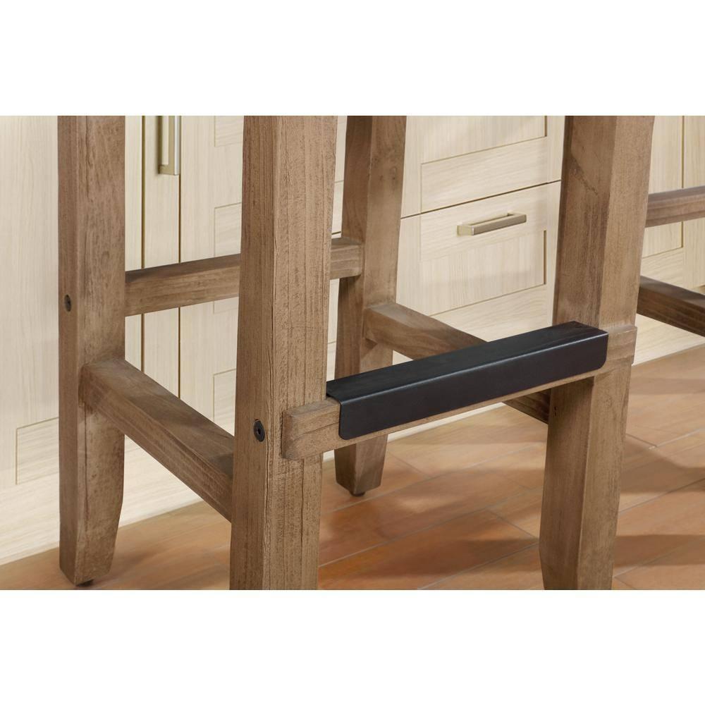 Alaterre Furniture Newport 26"H Wood Counter Height Stool with Rush Seat, Brown