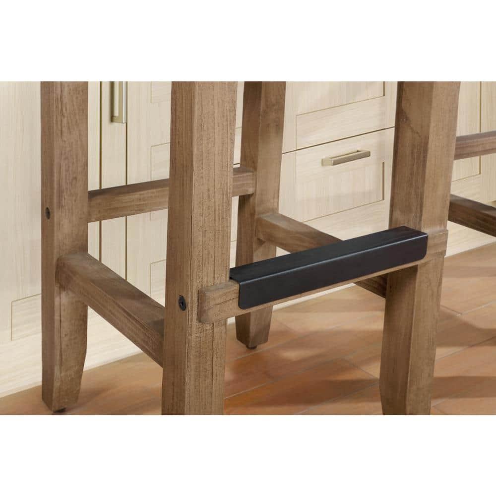 Alaterre Furniture Newport 30"H Wood Bar Stool with Rush Seat